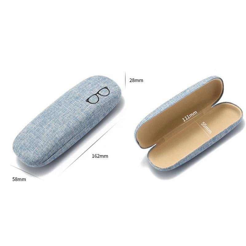 1Pc Pu Leather Eyeglass Box Wood Grain Hard Kit Holder Metal Reading Glasses Case For Men And Women Pu Leather Eyeglass Box