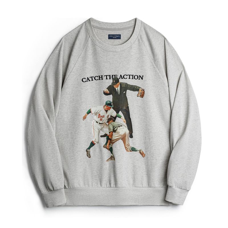 Madden Parka American Retro Baseball Print Sweatshirt Heavy Weight Letters Embroider Loose Casual Top Boys Autumn