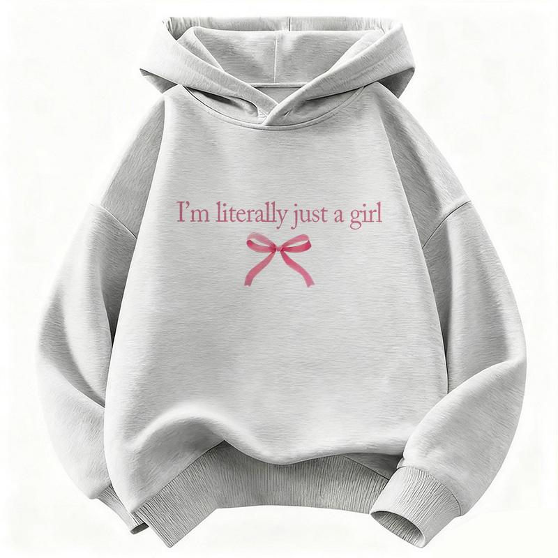 90s I Am Literally Just A Girl Letter Printed Y2k Hoodie Kids Children's Sweatshirt Hoody Casual Hoodies Girls Clothes