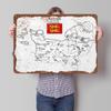 Hand Drawn Map of Normandy Printed Poster Customized Wall Art Retro Vintage Metal Tin Signs for Home Interior Decoration Decor