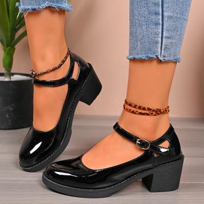 Νέα 2025 Γαλλικά Mary Jane Γόβες με Στρογγυλή Μύτη για Γυναίκες Φθινοπωρινές Αδιάβροχες Χοντρές Τακούνια Μοντέρνες Μοντέρνες και Ευέλικτες