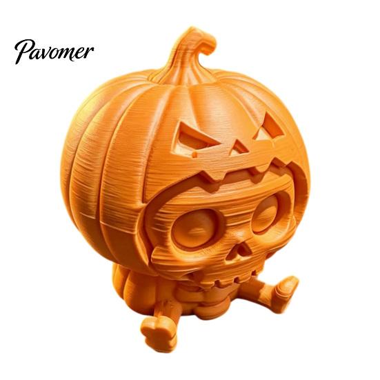 Niche Halloween Tabletop Decor Pumpkin Skull Ornament, Hollow Ghost Face Design, 3D Printed Unique Detailed Layered Figurine, for Desktop Display And