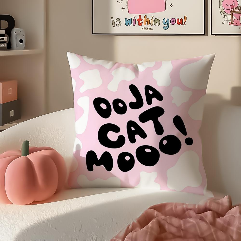 American Pop Rapper Singer Star DDoja Cat Cushion Cover Pillowcase Short Plush Invisible zipper Room Sofa Cushion Cover