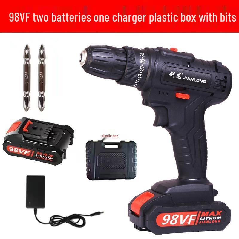 Cordless Dual-Speed Lithium Battery Electric Drill & Screwdriver for Household Use