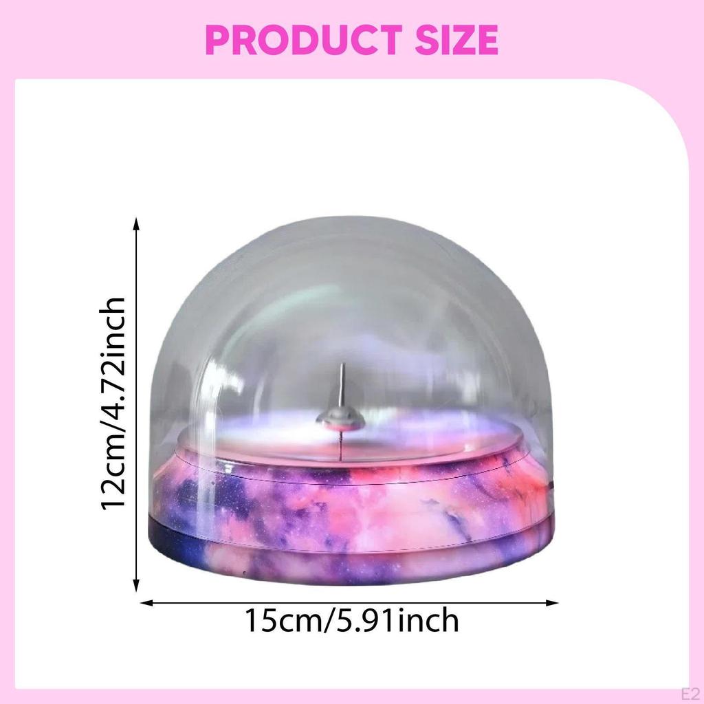 Motion Toy Rotating Decor Educational Art Craft with Colorful Light Transparent Cover for Cabinet