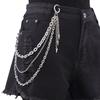 שרשרת מותן היפ-הופ פאנק רחוב לנשים גברים גותי שרשרת מותן למכנסיים רב-שכבתית שרשרת מכנסיים רב-תכליתית שרשרת מותן למכנסיים ג'ינס