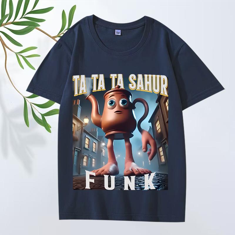 Ta Ta Ta Sahur Funk  Italian Brainrot Characters Funny Meme T Shirt men women 100% Cotton short sleeve Summer print Unisextops