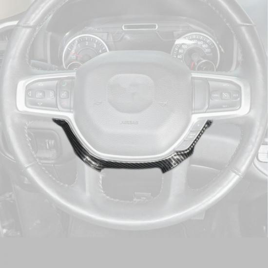 For 2019-2024 Dodge Ram 3500/2500/1500 Carbon Interior Steering Wheel Cover Trim