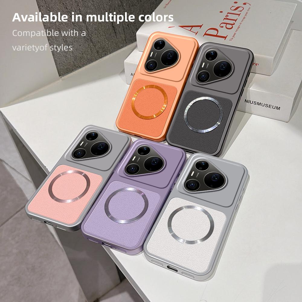 For Huawei Pura 90 80 70 Pro Plus Max Case New Lychee Pattern CD Magnetic Ring Ultra-Thin Cover For Pura 80 70 Ultra Funda