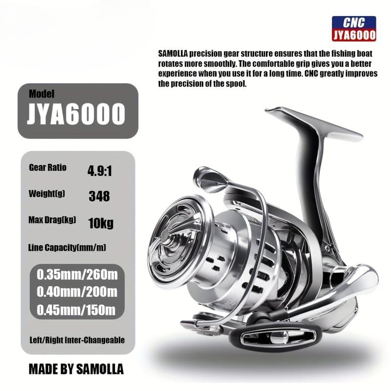New Electroplated One-Way Seamless Spinning Reel CNC Spool Full Metal Swinging Lightweight Long Distance Fishing Reel with 6+1 Roller Bearings