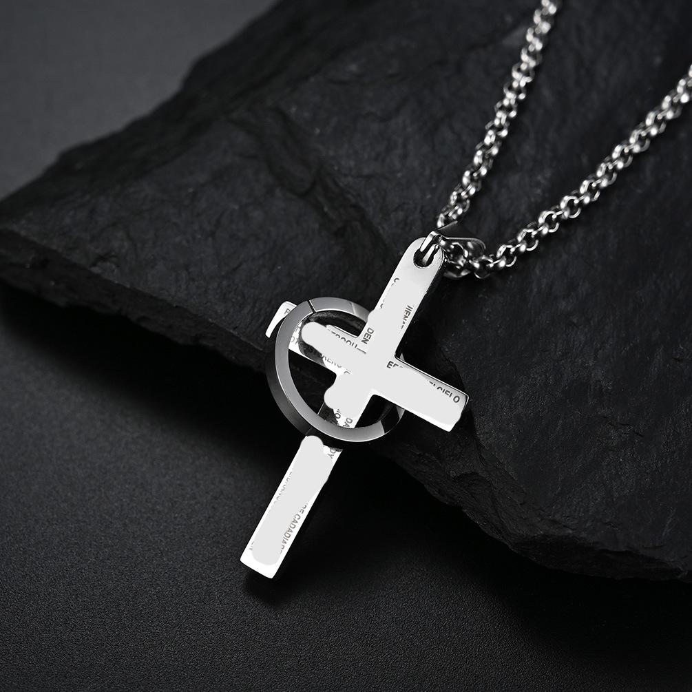European and American Hip Hop Trendsetter Stainless Steel Cross Necklace Personalized Street Fashion Brand Titanium Steel