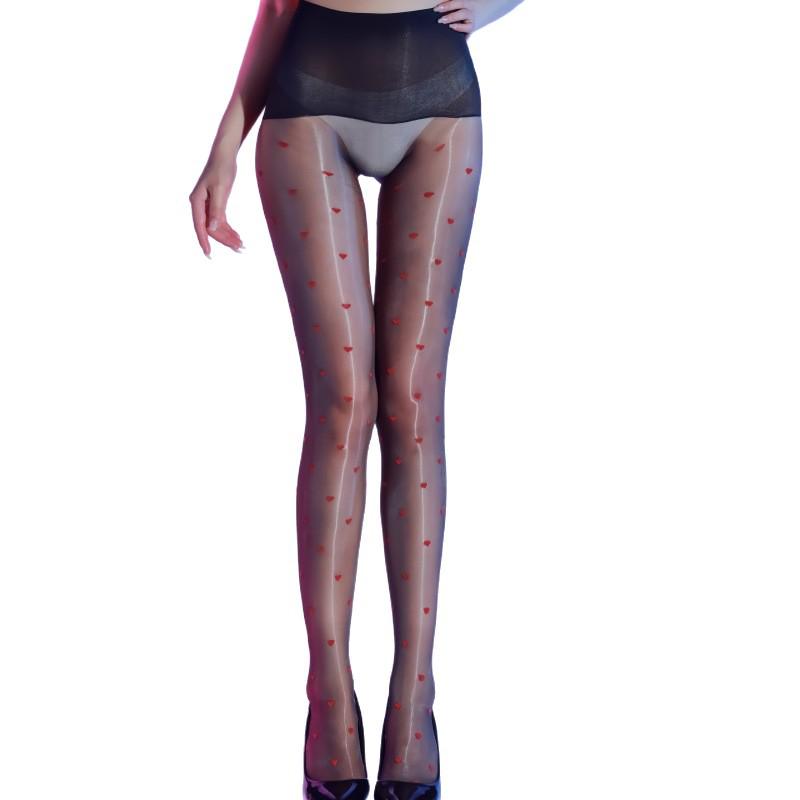 Calze Seducenti a Pois con Laccetti - Lingerie Nera Lucida Setosa Ultra-Sottile per Donna