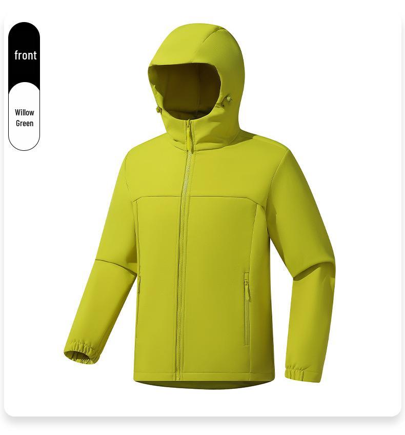 2026 Autumn/Winter Unisex Softshell Jacket: Outdoor Windproof, Water-Repellent, Warm Hooded Cardigan