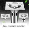 304 Stainless Steel Floor Drain for Washing Machine, Dual-Purpose Anti-Odor Floor Drain, Square Engineering Mass-Produced Deep-Water Floor Drain