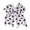 Trendy Colorful Football Pattern Bow Hair Clip Fashion Cute Fabric Ribbon Hair Rope Soft Elastic Hairpin Fan Gear