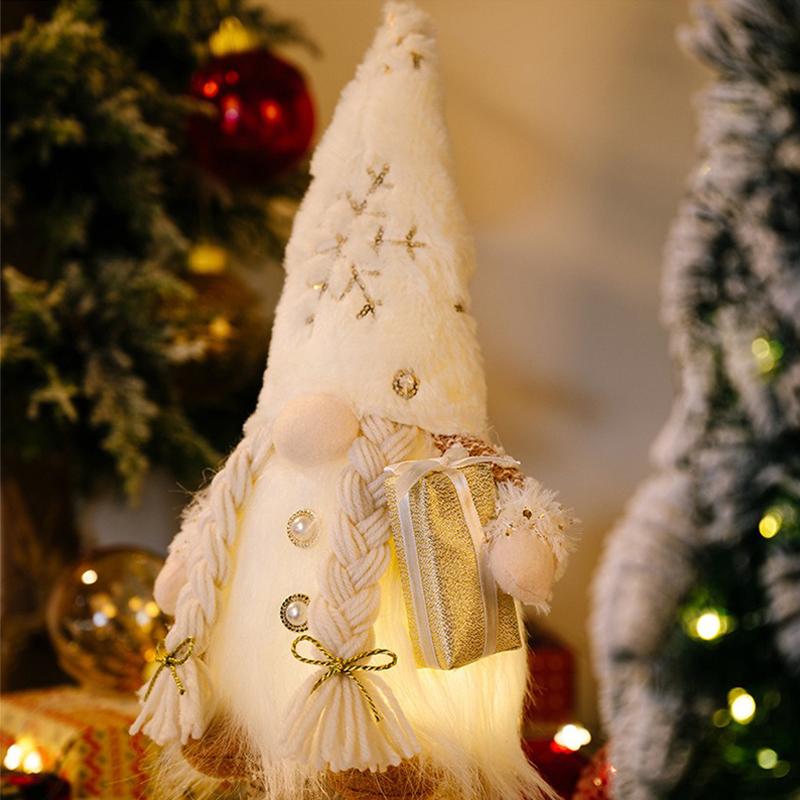 30cm Glowing Gnome Christmas Decorations 2025 Faceless Plush Dolls elf Home Ornaments Navidad New Year 2025 Gift