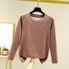 Ladies' Loose Comfortable Casual Fashionable And Warm Underwear With Seamless Round Neck And Thick Velvet Top