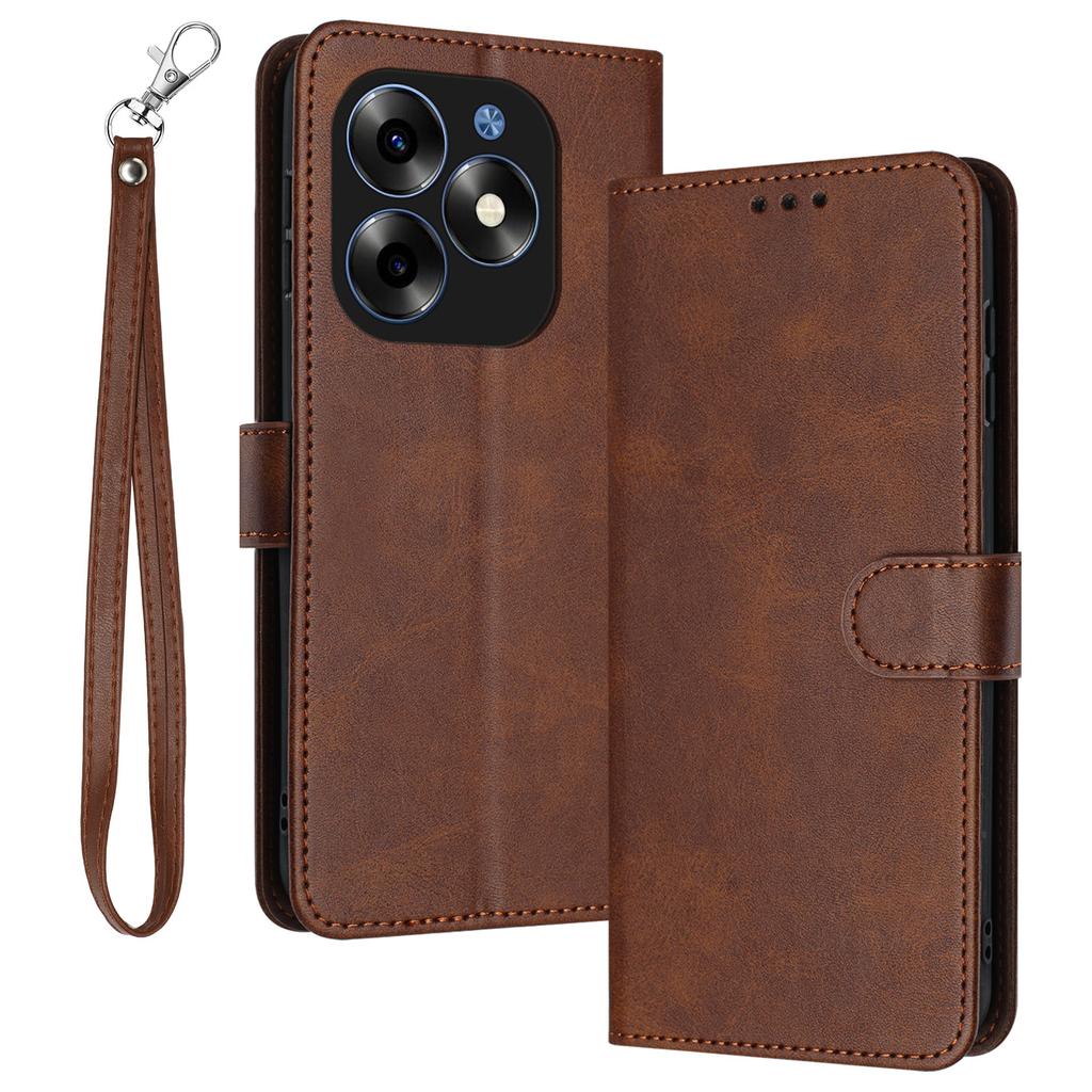 Shockproof Case for itel S23+ PU Leather Phone Cover with Strap