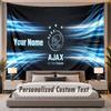 Custom Name Text Tapestry Ajax Amsterdam Personalized Polyester Wall Tapestry For Bedroom And Room