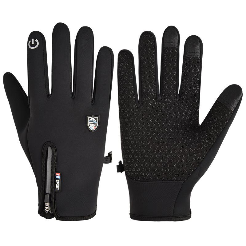 Autumn and Winter Warm Gloves for Men and Women Plus Velvet Sports Cycling Gloves for Outdoor Riding Cold-proof Full Finger Touch Screen Gloves