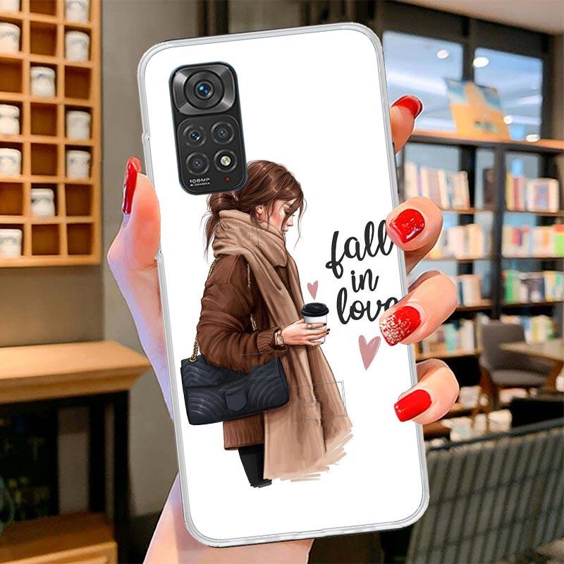 Girl Boss Female Coffee Cover Phone Case For Xiaomi Redmi Note 15 14 13 12 11 10 Pro Plus 14S 12S 11S 11T 11E 10S Soft Fundas Sh