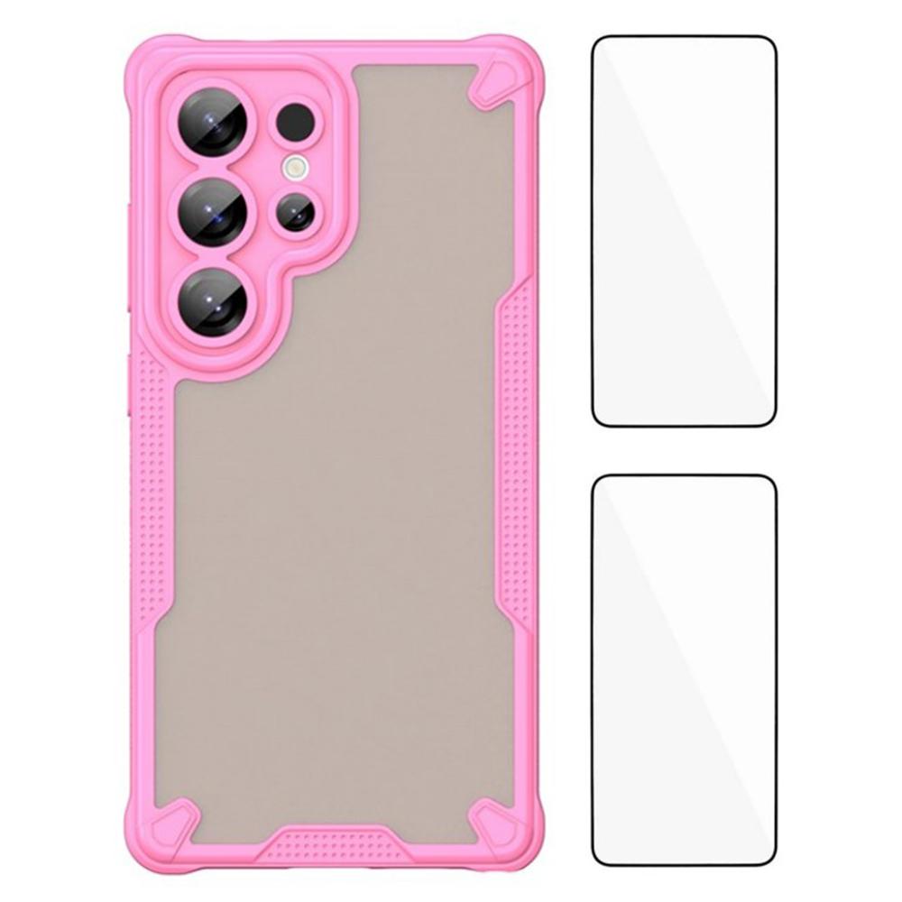 WANLONFENG MFFJ Series For Samsung Galaxy S25 Ultra Back Cover with 2PCS Tempered Glass TPU+Acrylic Phone Case