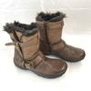 earth shoe kalso Leather Fur Side-Zip Boots Brown 7B/23.524.0cm(USED)