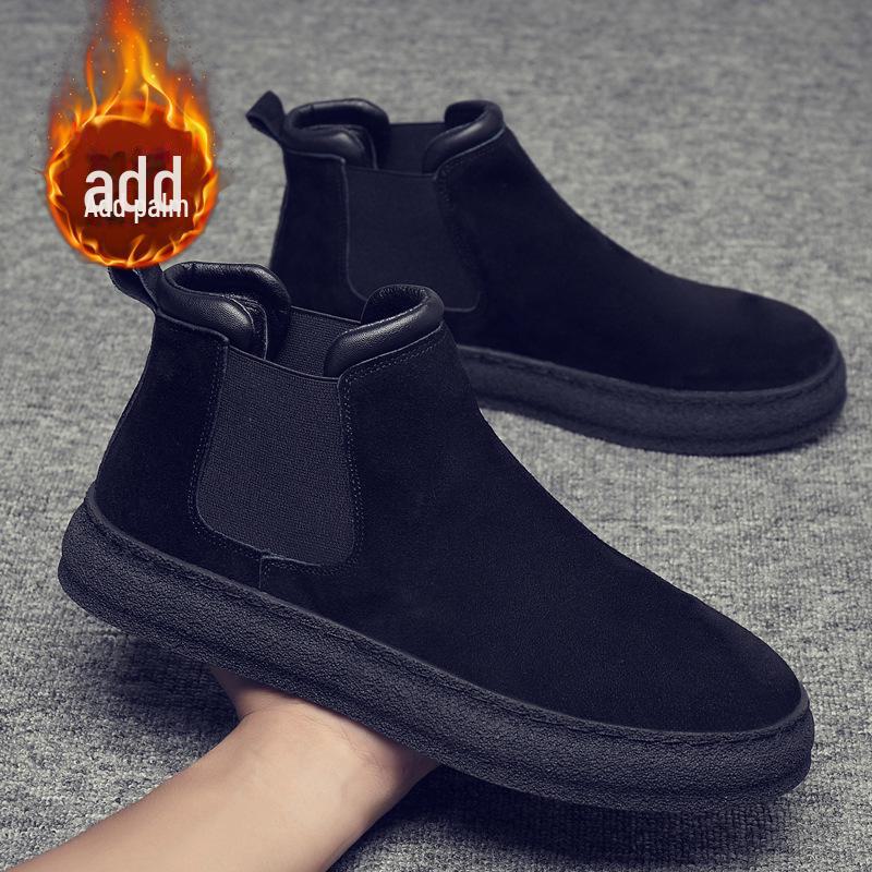 

Мужские высокие замшевые ботинки Martin 2024 года, осень/зима: Толстая подошва, ретро-стиль мотоцикла, дополнительное тепло 44