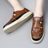 New Anti-collision Toe Men's Sandals Hot-selling Leather Beach Shoes Comfortable Roma Footwear Male Casual Summer Flats Sandaly
