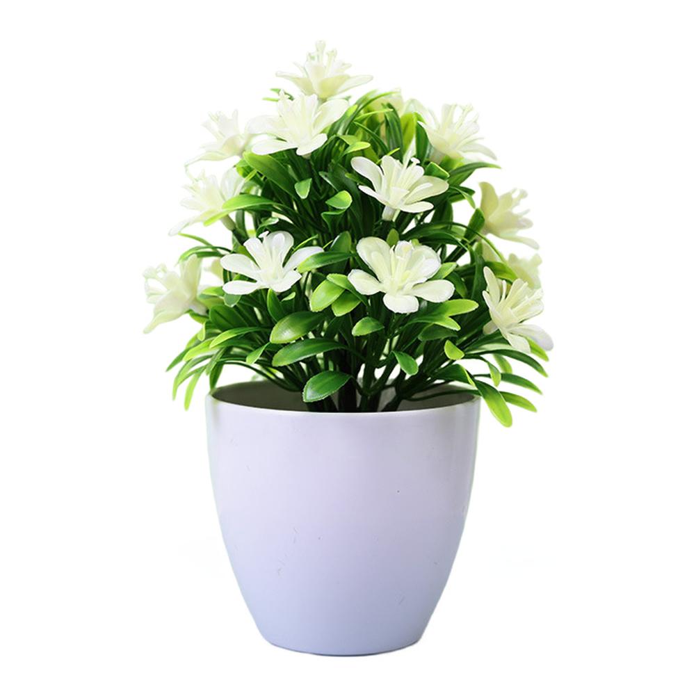 Compact Design Faux Flowers Indoor Décor Potted Plant