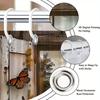 Country Landscape Shower Curtain - Sunflower & Butterfly Farm Style, Window Pattern, Polyester Bathroom Decor, 12 Hooks