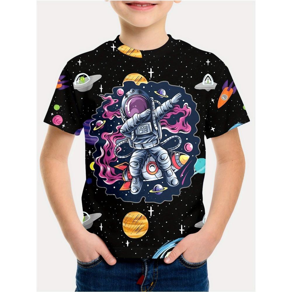 Cartoon Boy T-shirt, Summer Children's T-shirt, Fashionable Children's Clothing, 3D Printed Round Neck Top, Girls' Clothing