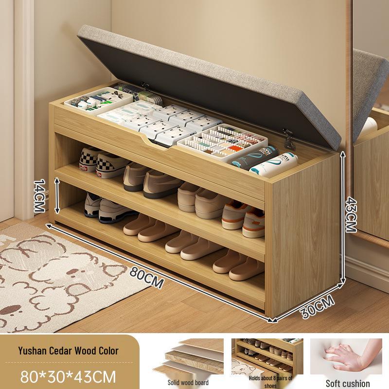 

Табурет для переобувания и шкаф для хранения: Прихожая, обувница, скамья и встроенный шкаф для дома Large Capacity Shoe-changing Stool