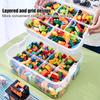 1/2 Layer Kids Building Block Storage Box Adjustable Lego Compatible Storage Box Whit Handle Transparent Toy Storage Box