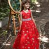 Girls' formal dress: long-sleeved lace puff-skirted princess dress for older children – perfect for emcees and performances