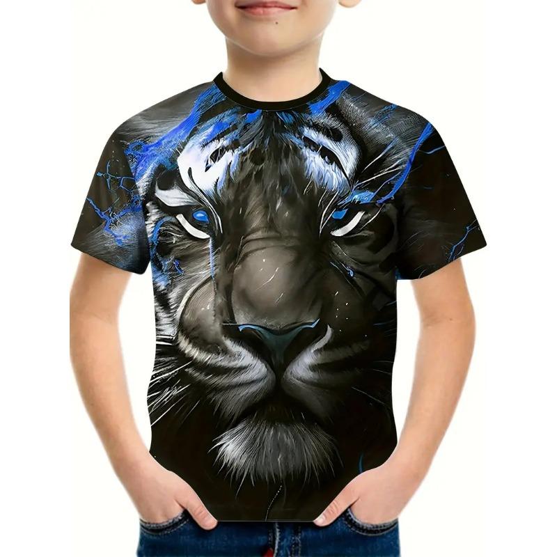 2024 Retro Bear 3d Print Top Tee Shirt Fashion T Shirt Animal Kids Boy Clothes Anime Short Sleeve Casual Children's Clothing
