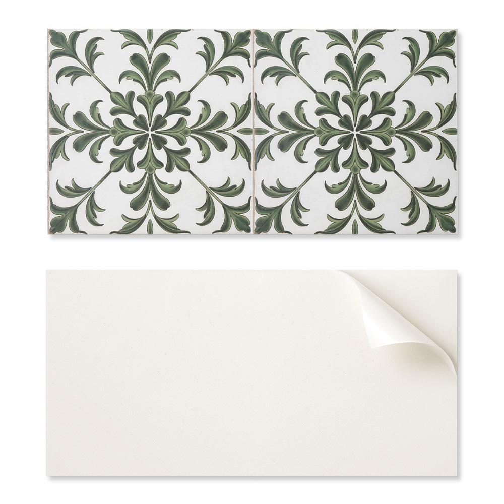 Vinyl Panel with Decor for Kitchen or Bathroom 120x60 cm Plant Motif on the Tile