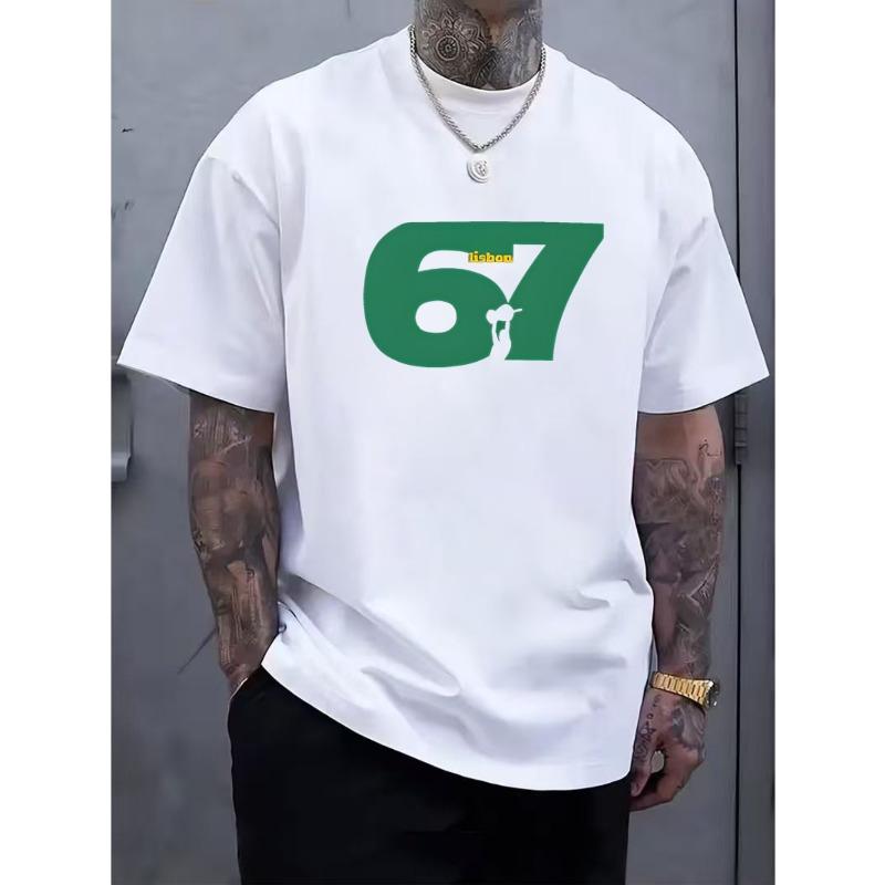 

Lisbon 67 Celtic Glasgow Crest Mens T-Shirt - Green And Golden Design, Iconic Number 67 Print, Casual Fanwear, All Seasons Tee 4XL білий