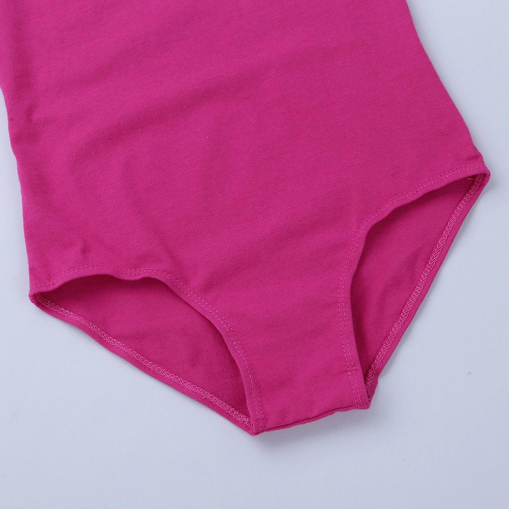 Kids Girls Ballet Dance Gymnastics Leotard Lace Turtle Neck Lace Back Sleeveless