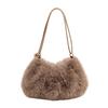 Furry Bag Women's 2025 Autumn New Fashion Simple Furry Shoulder Bag Texture Women's Portable Tote Bag