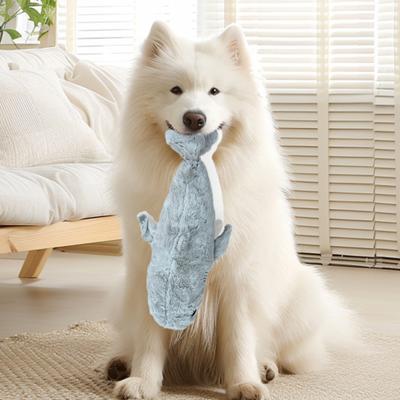 Plush Shark Dog Chew Toy Squeaky Stuffed Sea Animal Boredom Reduction Dog Teething Interactive Animal Plushie Toy Pet Supplies