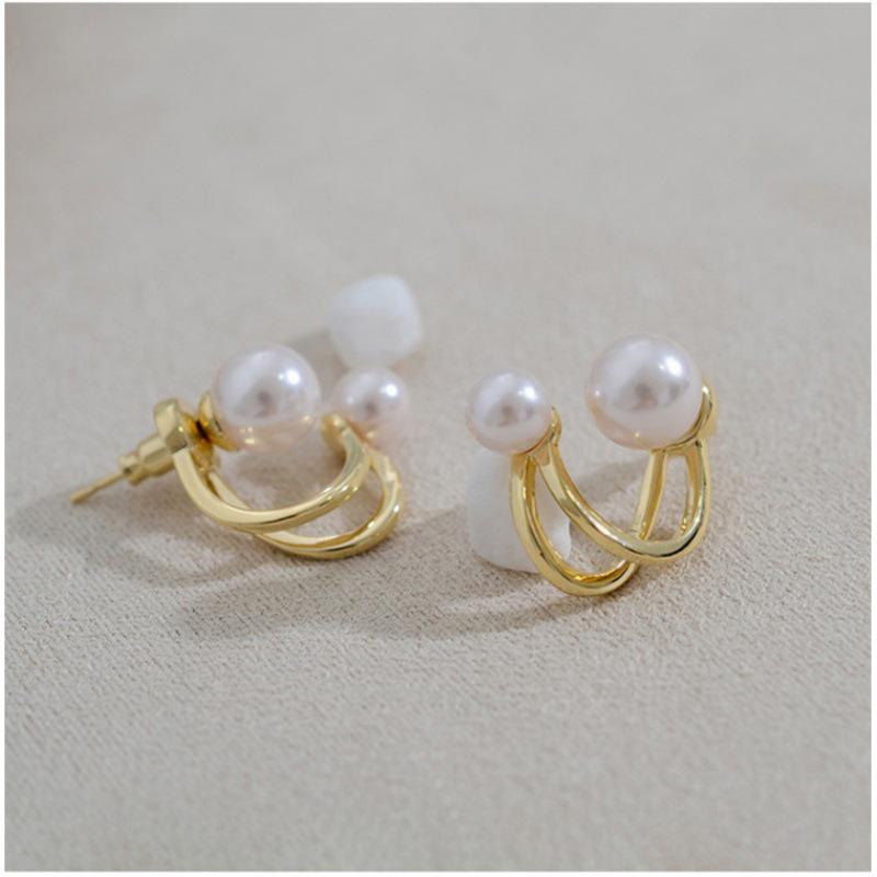 2023 Hot Design S925 Sterling Silver Pearl Stud Earrings - Two-Way Wear, Fashionable & Elegant