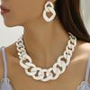Collana esagerata orecchini moda per Donne Matrimonio Sposa Temperamento Perla Catena Massima set Gioielli festa