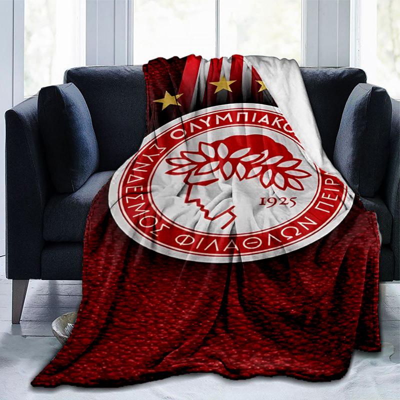 Olympiacos Fc: Coperta Orgoglio Rosso e Nero Adatta per Divani, Letti, Uffici e Campeggio - Regalo Perfetto per Halloween Natale