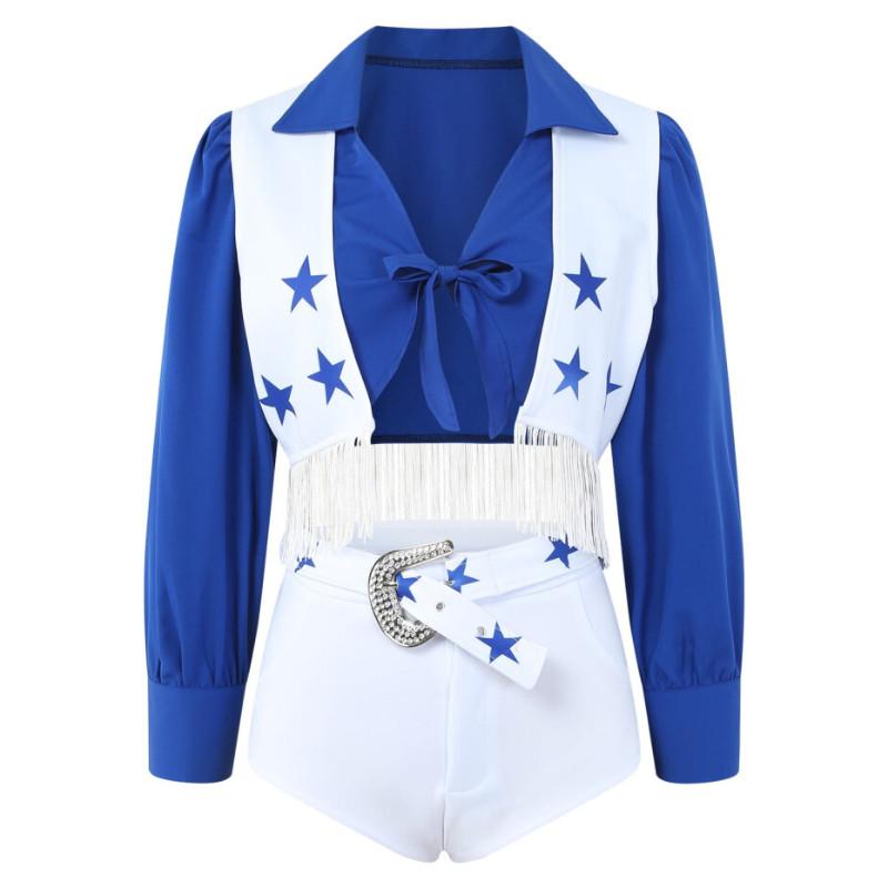 Football Cheerleader Match Girl Performance Costume Set For Performances Stage