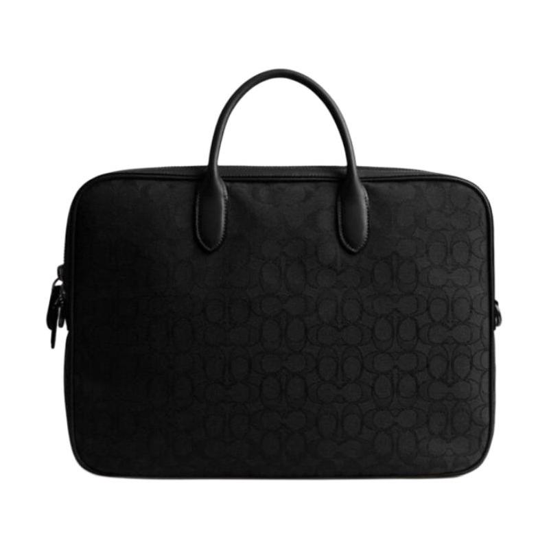 Coach THEO 40 Classic Logo Presbyopia Pattern Fabric Briefcase Large Men's Black