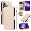 For Oppo A5 Energy 5G (China)/Oppo A5 Pro 4G (Global) Wallet Case Rhombus Leather Phone Cover with Strap
