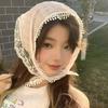 2pcs Korean Ins Lace Hair Scarf for Women Retro Triangle Hair Band Strap Hair Bag Headscarf Hat French Pastoral Travel Headband