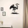 Great Blue Heron Metal Wall Art, Black Standing Sculpture for Outdoor Patio Living Room Decor, Birthday Gift