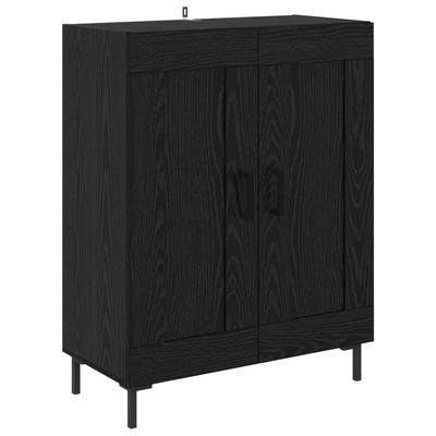Sideboard In Black Oak Look 69.5 X 34 X 90 Cm